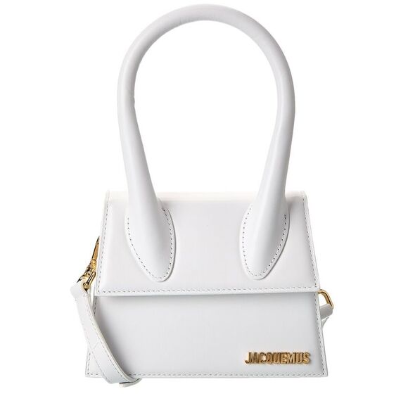 Jacquemus The Chiquito Medium Leather Shoulder Bag, White - Picture 1 of 5